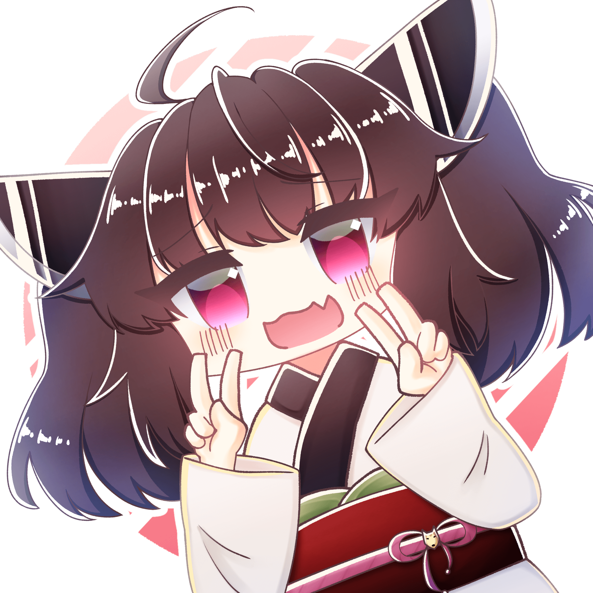ダブルピースしている東北きりたん
