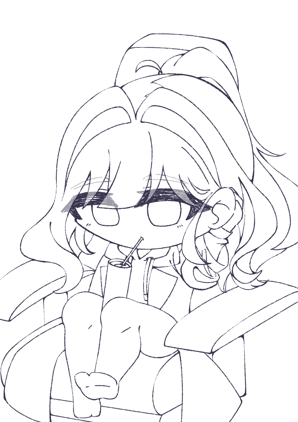 小鈎ハレの線画